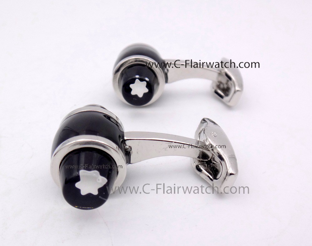 Montblanc Starwalker Black Silver Cufflinks with Floating Stars